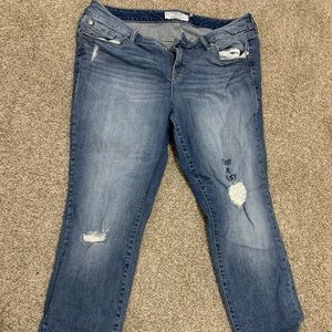 Torrid Light Distressed Blue Boyfriend Jeans Denim